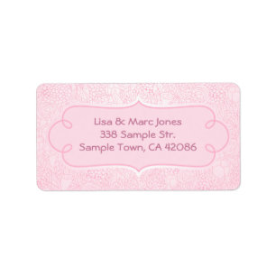 Pink Flower address label
