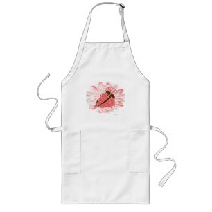 pink Flower African Head Wrap on a Black Woman Long Apron