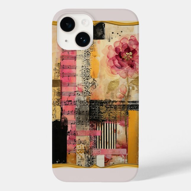 Pink Flower And Music Notes Case-Mate iPhone Case (Back)