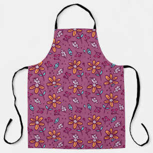 Pink Flower Art Pattern Aesthetic Flower PNG Tradi Apron