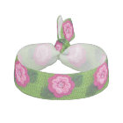 Pink Flower Artisan Crochet Print Stretch Bracelet