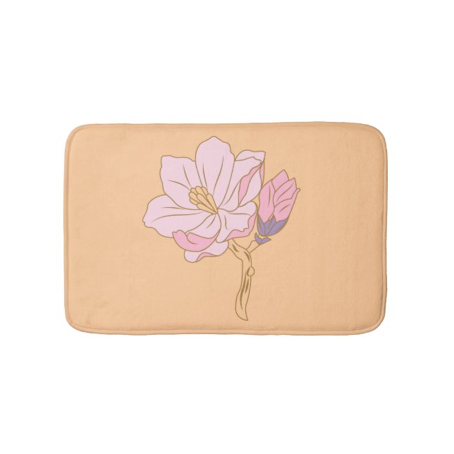 Pink flower bath mat (Front)