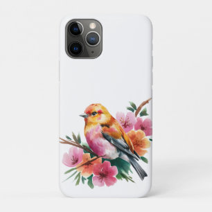 Pink Flower Bird iPhone 11 Pro Case