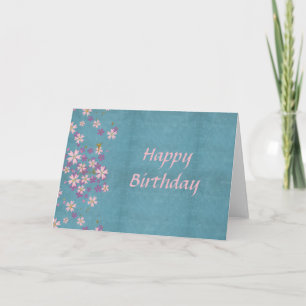 Pink Flower Birthday Card