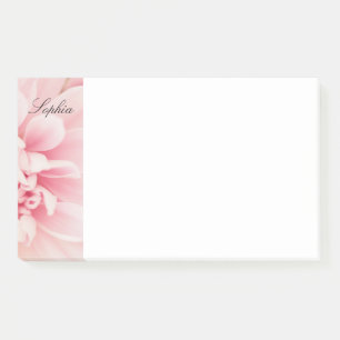 Pink Flower & Black Script Name, Vs 2 Post-it Notes
