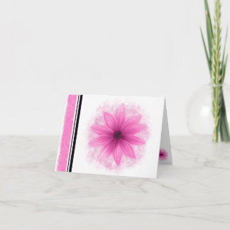 Pink flower blank note card