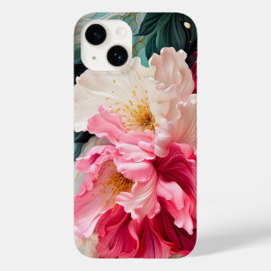 Pink flower blooms and leaves Case-Mate iPhone 14 case