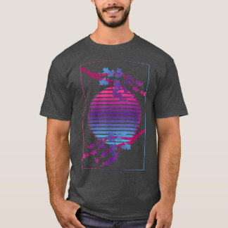 Pink Flower Blossom Japan Sakura Vaporwave Cherry  T-Shirt