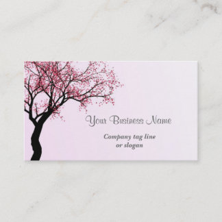 Pink Flower Blossom Tree Business Card