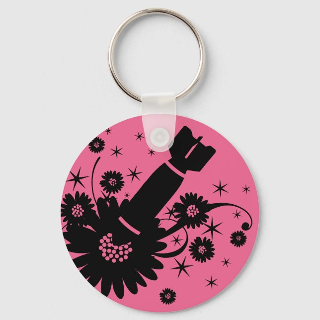 Pink Flower Bomb Key Ring (Front)