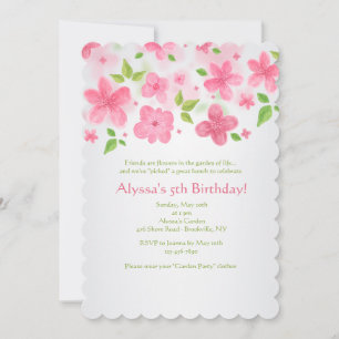 Pink Flower Border Invitation