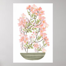Pink Flower Bouquet and Vase, Value Sticker Paper