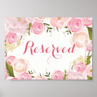 pink flower bridal shower SIGN