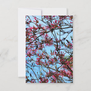 Pink Flower Buds on a Tree Invitation