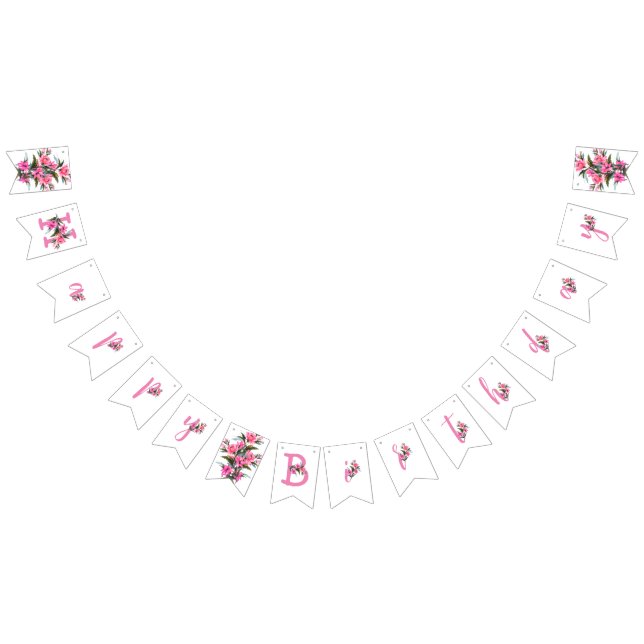 Pink flower bunting  (All)