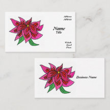 Pink Flower Business Cards