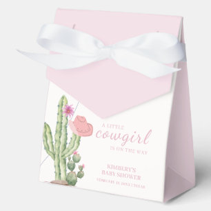 Pink Flower Cactus Balloon Cowgirl Baby Shower Favour Box