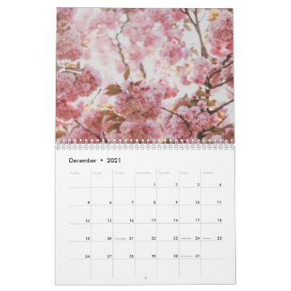 Pink flower calendar