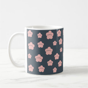 Pink Flower Cat Cute face cat flower cat lover Coffee Mug
