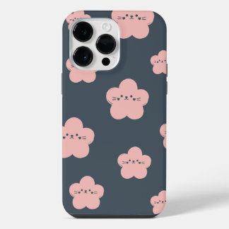 Pink Flower Cat | Cute face cat | flower cat lover iPhone 14 Pro Max Case