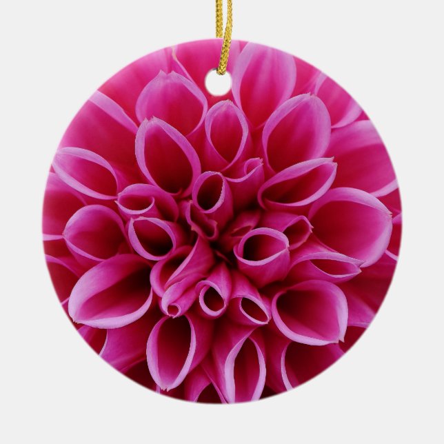 Pink Flower Ceramic Ornament (Front)