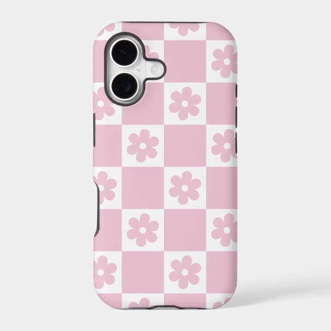 Pink Flower checked pattern (Back)