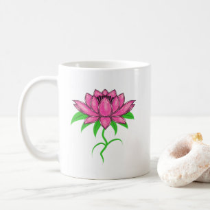 Pink flower coffee mug