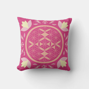 pink flower cushion