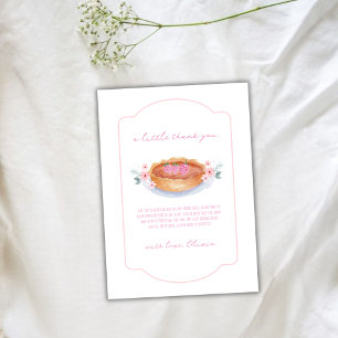Pink Flower Cutie Pie Raspberry Baby Shower Thank You Card