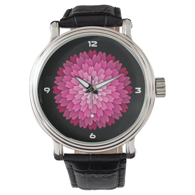 Pink Flower Design-64655 Watch (Front)