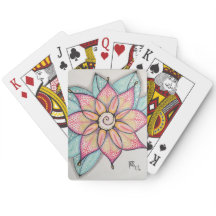 Pink Flower Design Playing Cards