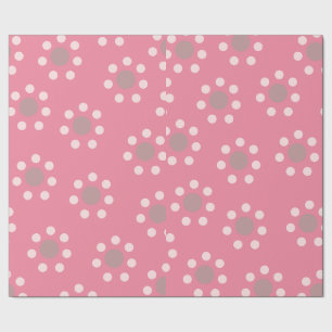 Pink flower dot wrapping paper