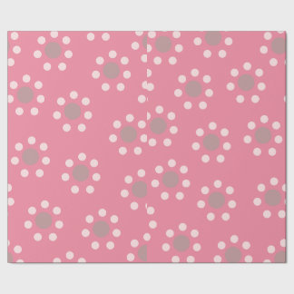 Pink flower dot wrapping paper