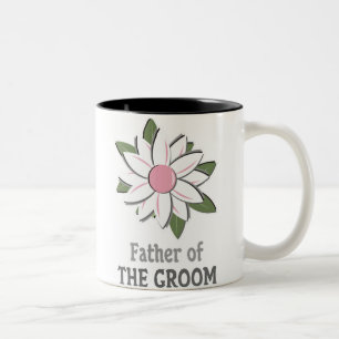Pink Flower Father of the Groom Two-Tone Coffee Mug