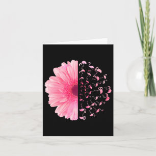 Pink Flower Flamingo Breast Cancer Awareness Month Card