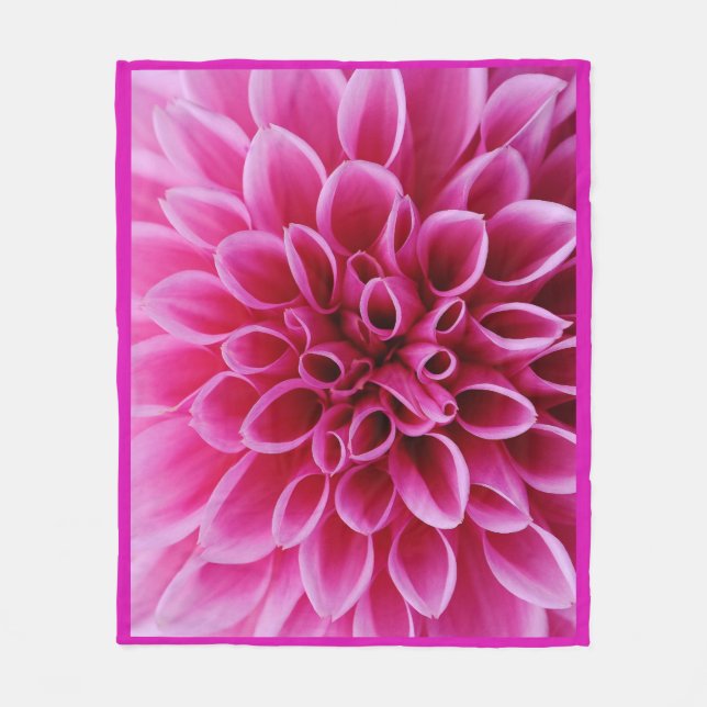 Pink Flower Fleece Blanket Medium (Front)