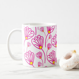 Pink Flower Floral Coffee Mug