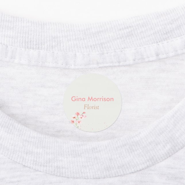 Pink flower floral grey employee (Affixed)