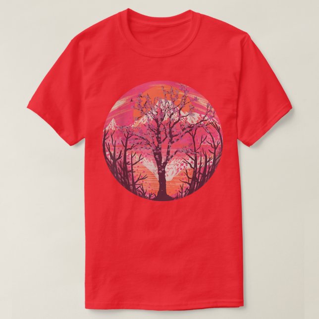 Pink Flower Floral Japanese Sakura Japan Cherry Bl T-Shirt (Design Front)