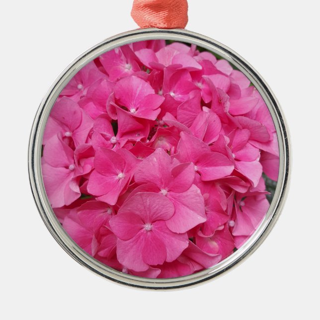 Pink Flower Floral Photography Nature Metal Ornament (Front)