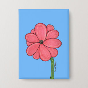 Pink Flower Full with Blue background