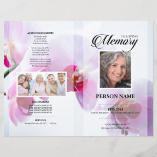 Pink Flower Funeral Template