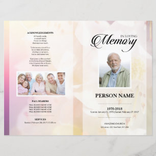 Pink Flower Funeral Template