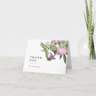 Pink Flower Garden Bridal Shower Thank You Card