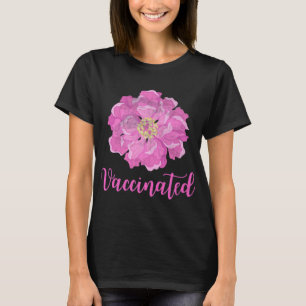 Pink Flower Garden Vaccinated Pro Vaccine Vintage  T-Shirt