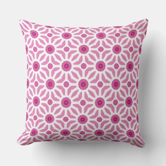 Pink Flower Geometrical PP 71 Cushion (Front)