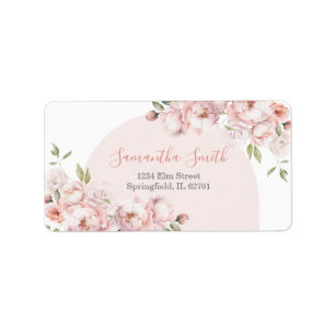 Pink Flower Girl Baby Shower Baby in Bloom Address Label