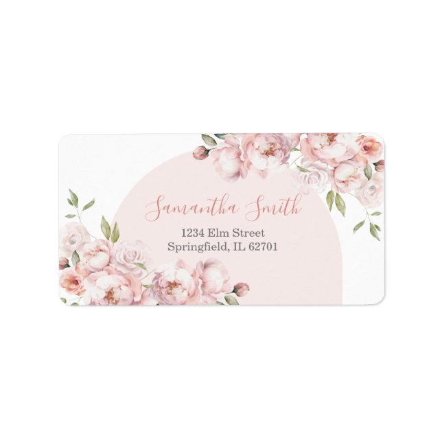 Pink Flower Girl Baby Shower Baby in Bloom Address Label (Front)