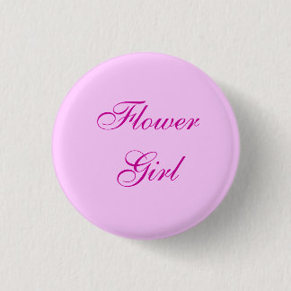 Pink Flower Girl Button