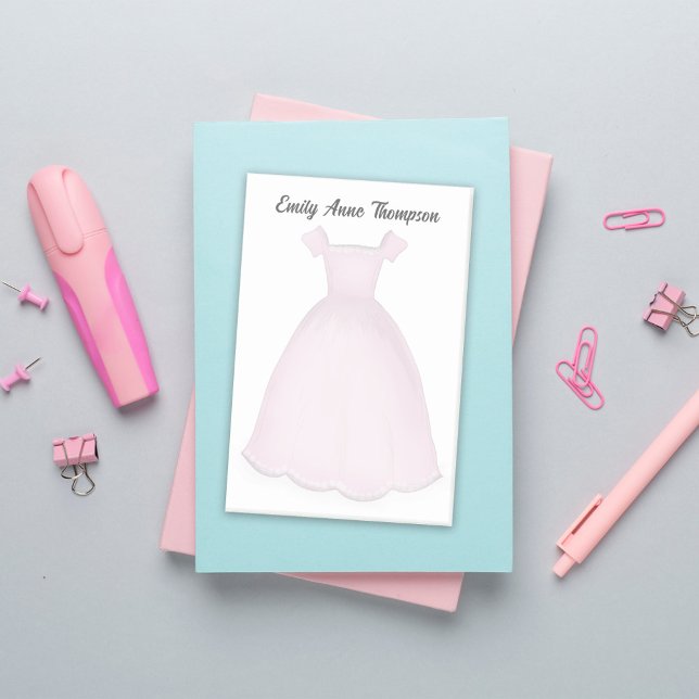 Pink Flower Girl Cute Personalised  Post-it Notes (Pink flower girl personalized post it notes. perfect for bridal party gifts.)